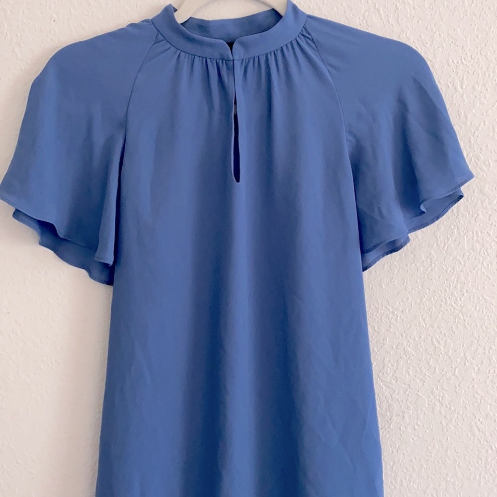 White House Black Market Powder Blue Blouse
